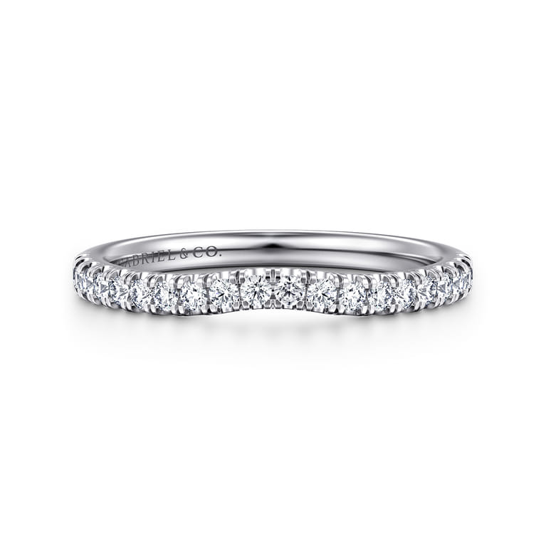 14K White Gold Diamond Matching Wedding Band - 0.25 ct - Shot 1