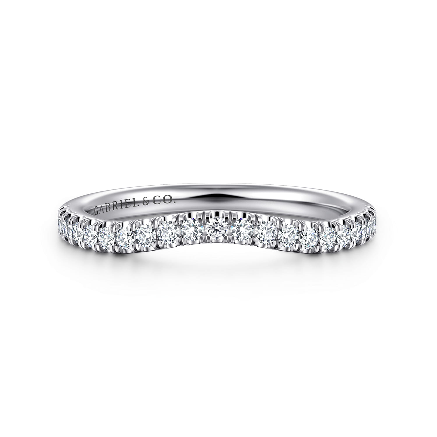 14K White Gold Diamond Matching Wedding Band - 0.25 ct - Shot 1