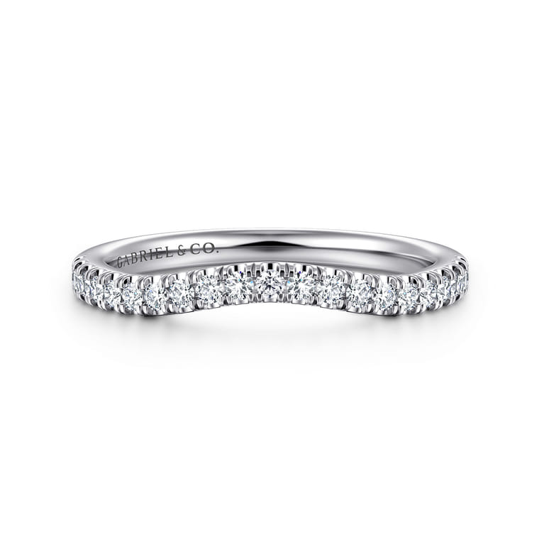 14K White Gold Diamond Matching Wedding Band - 0.25 ct - Shot 1
