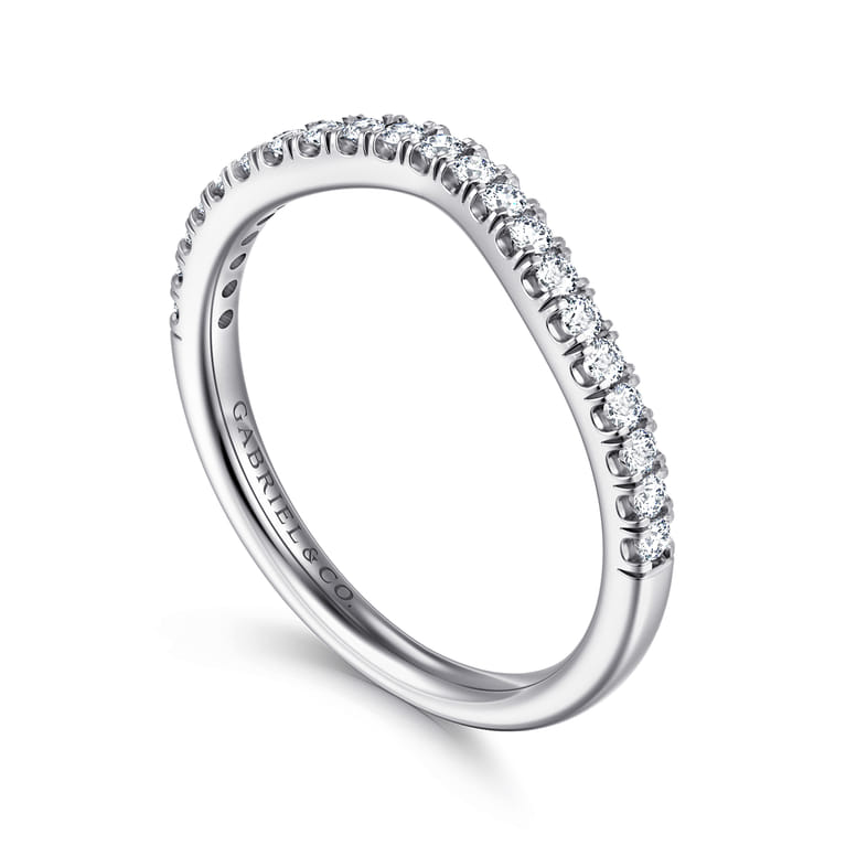 14K White Gold Diamond Matching Wedding Band - 0.25 ct - Shot 3