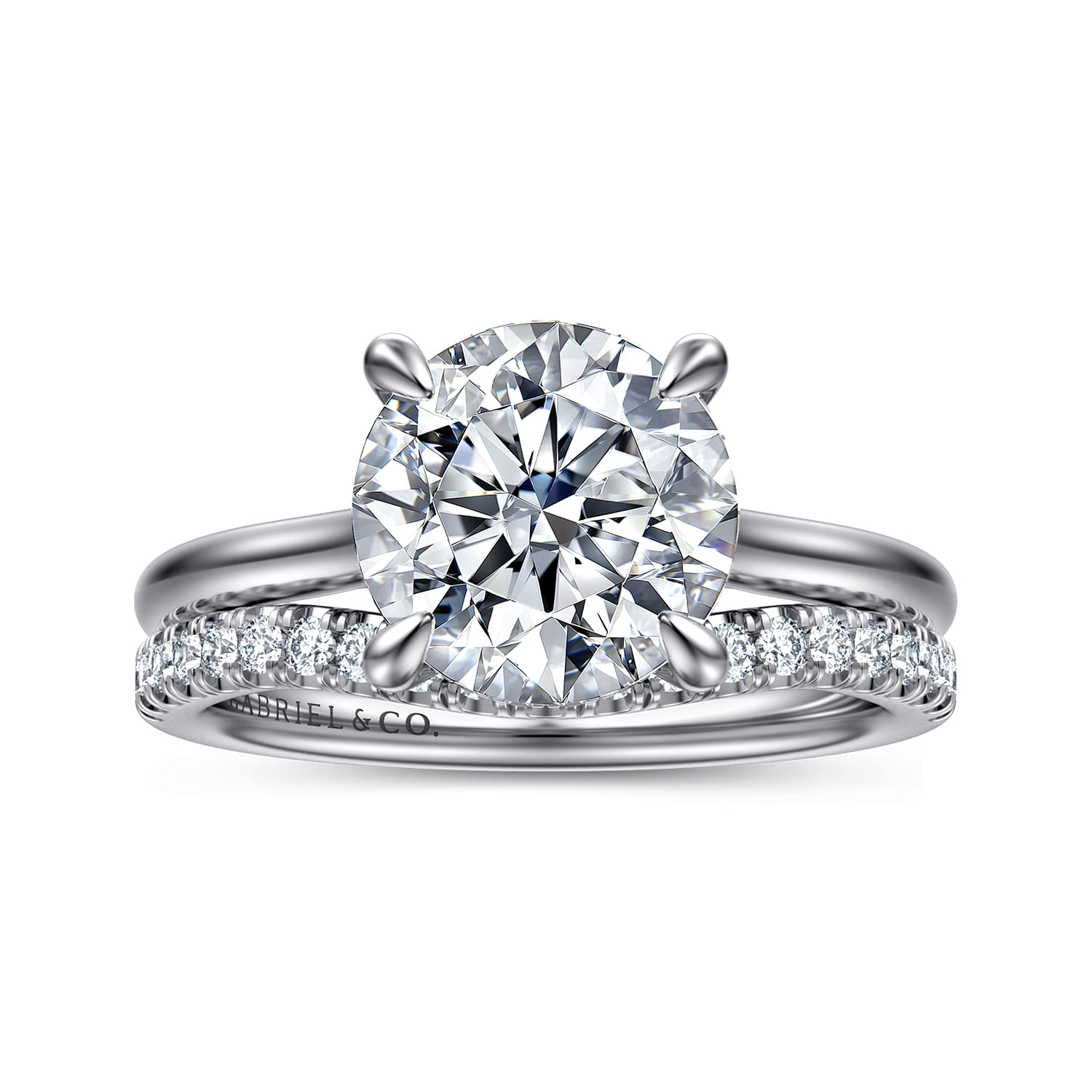 14K White Gold Diamond Matching Wedding Band - 0.25 ct - Shot 4