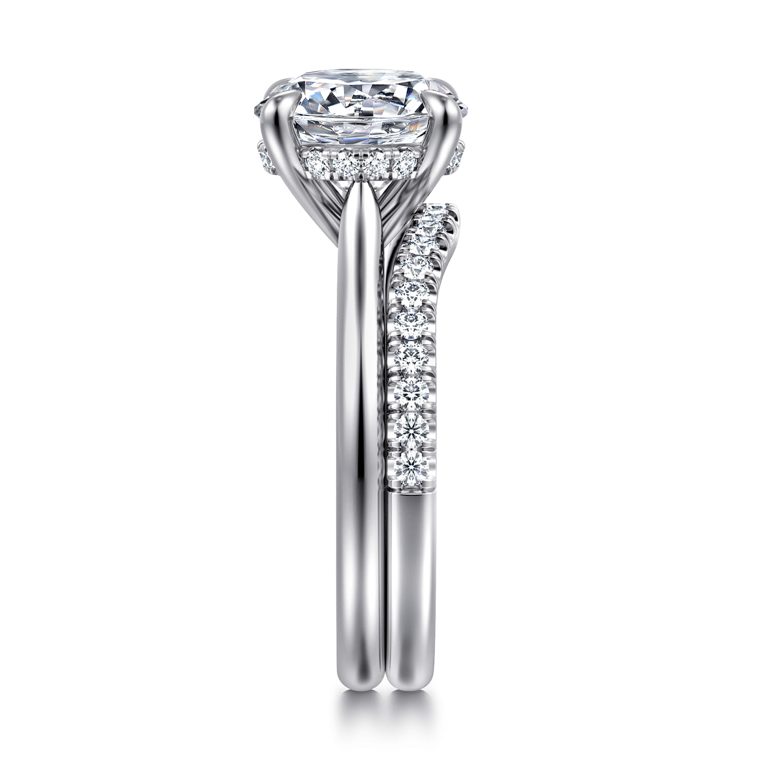 14K White Gold Diamond Matching Wedding Band - 0.25 ct - Shot 5