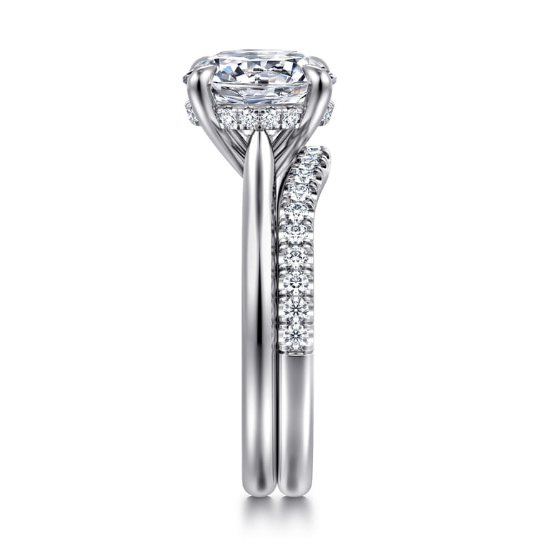 14K White Gold Diamond Matching Wedding Band - 0.25 ct - Shot 5