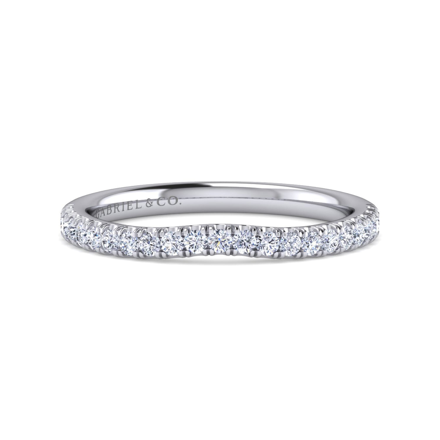 14K White Gold Diamond Matching Wedding Band - 0.25 ct - Shot 1