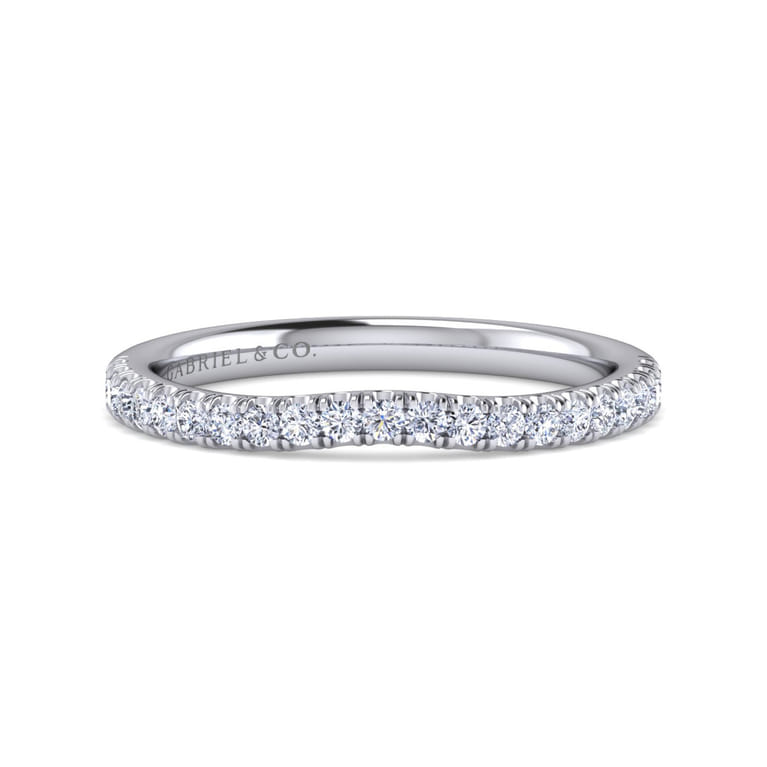 14K White Gold Diamond Matching Wedding Band - 0.25 ct - Shot 1