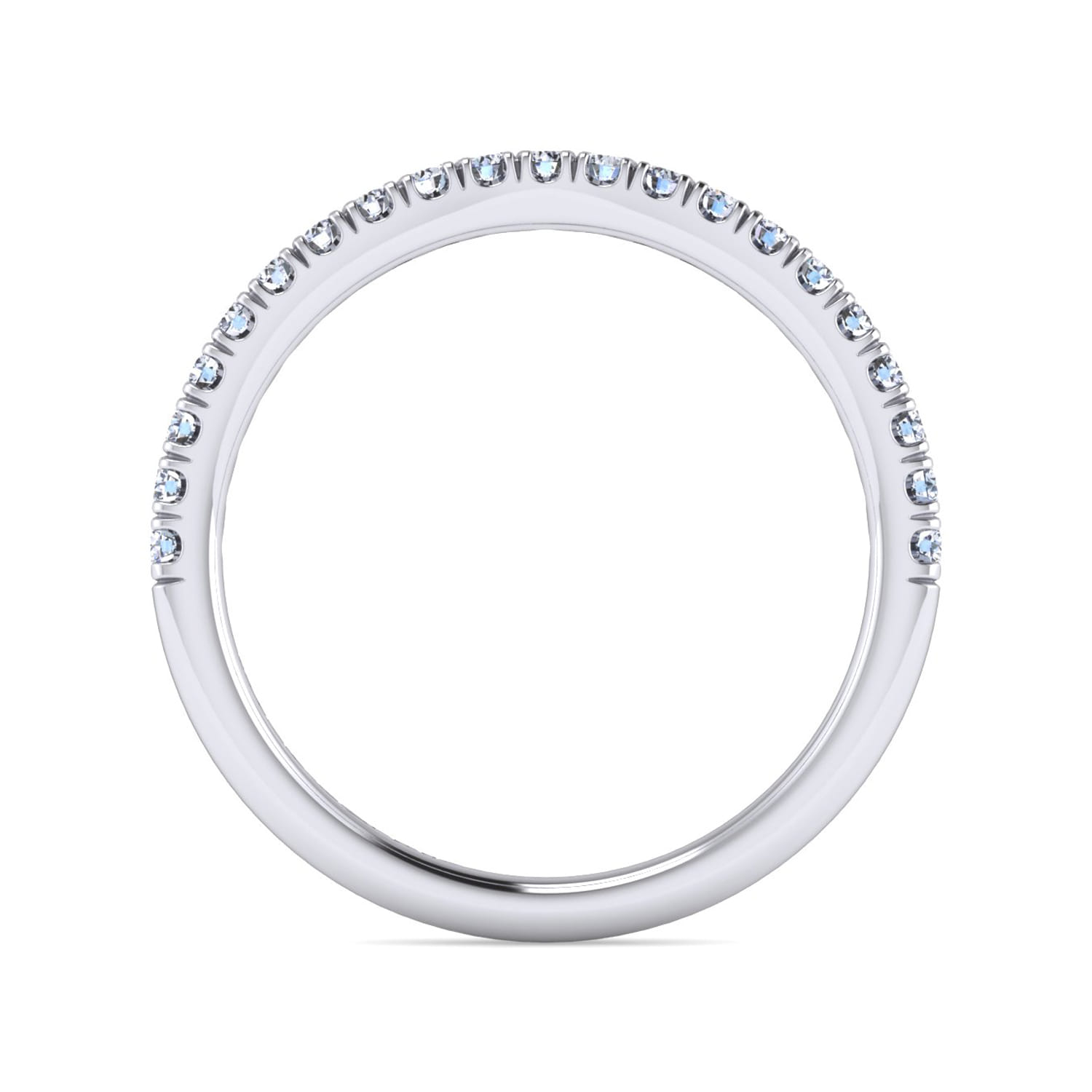 14K White Gold Diamond Matching Wedding Band - 0.25 ct - Shot 2