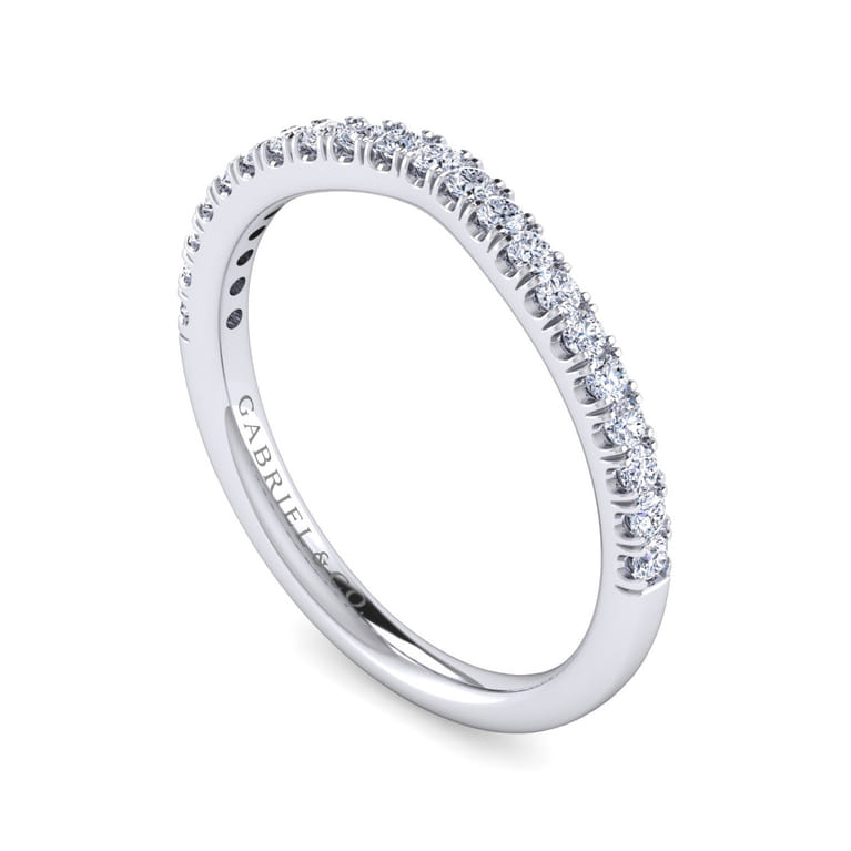 14K White Gold Diamond Matching Wedding Band - 0.25 ct - Shot 3