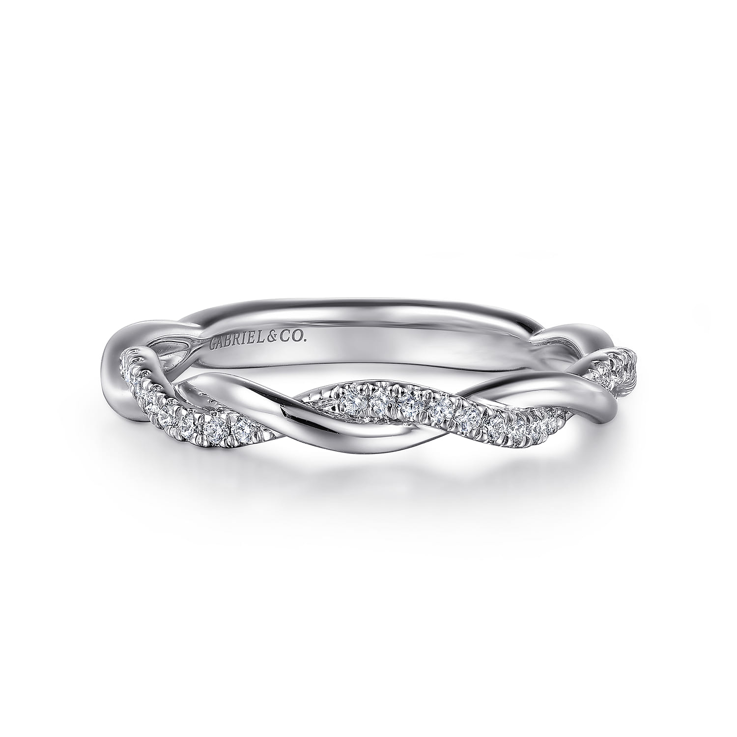 14K White Gold Diamond Matching Wedding Band - 0.14 ct - Shot 1