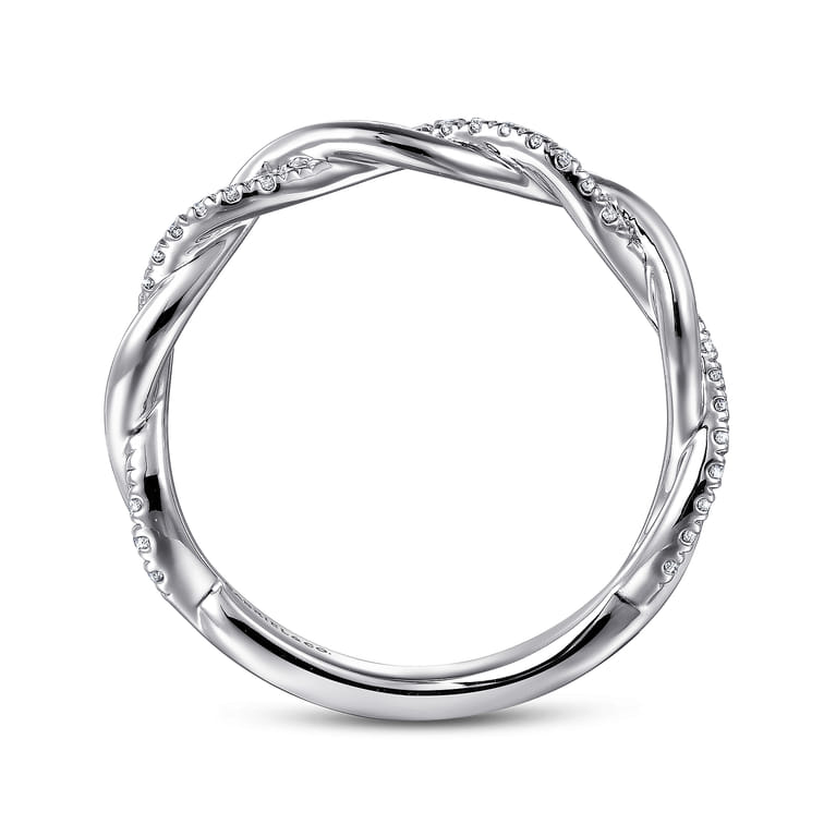 14K White Gold Diamond Matching Wedding Band - 0.14 ct - Shot 2