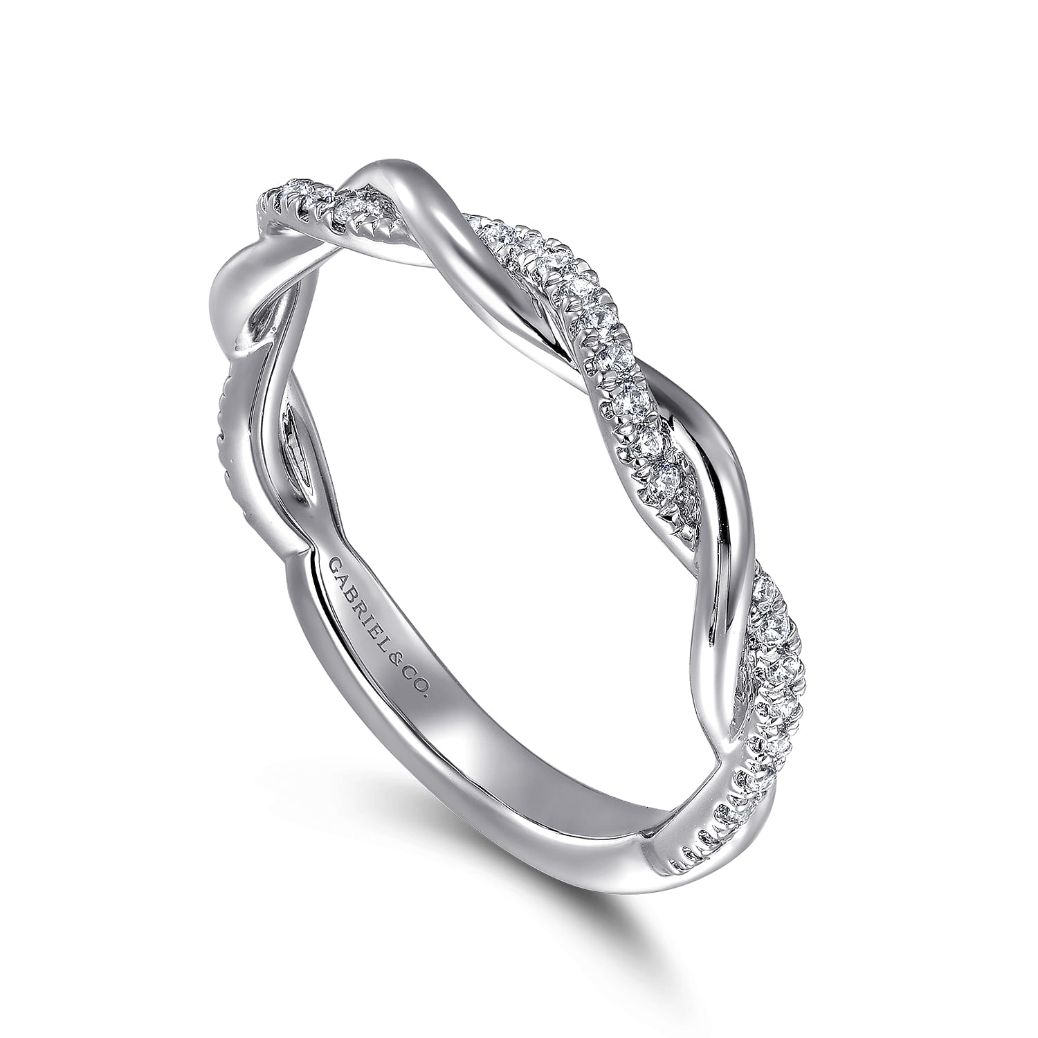 14K White Gold Diamond Matching Wedding Band - 0.14 ct - Shot 3