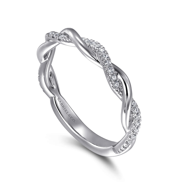 14K White Gold Diamond Matching Wedding Band - 0.14 ct - Shot 3