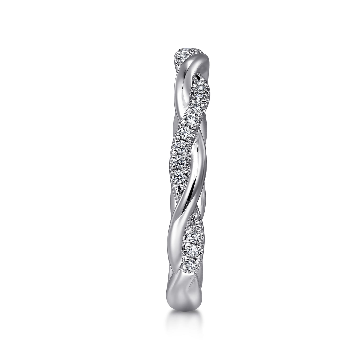 14K White Gold Diamond Matching Wedding Band - 0.14 ct - Shot 5