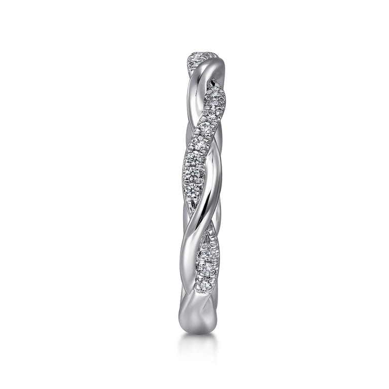 14K White Gold Diamond Matching Wedding Band - 0.14 ct - Shot 5