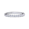 14K White Gold Diamond Matching Wedding Band - 0.48 ct