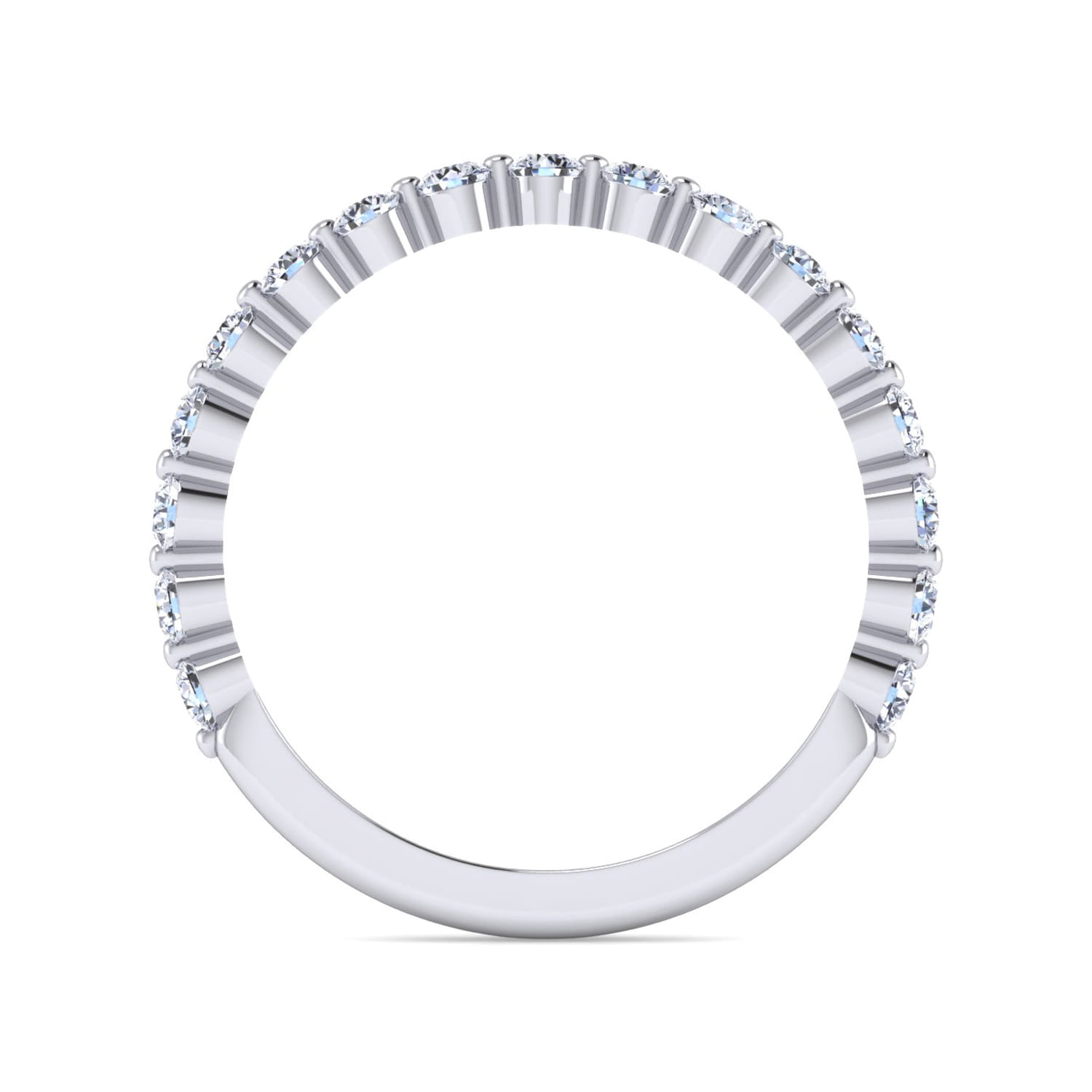14K White Gold Diamond Matching Wedding Band - 0.48 ct - Shot 2