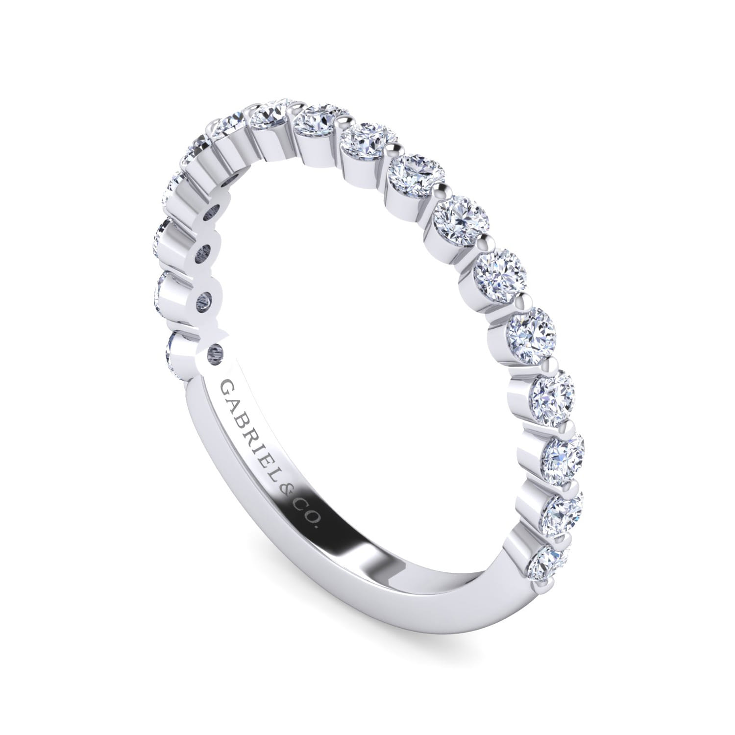 14K White Gold Diamond Matching Wedding Band - 0.48 ct - Shot 3