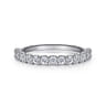 14K White Gold Diamond Matching Wedding Band - 0.64 ct