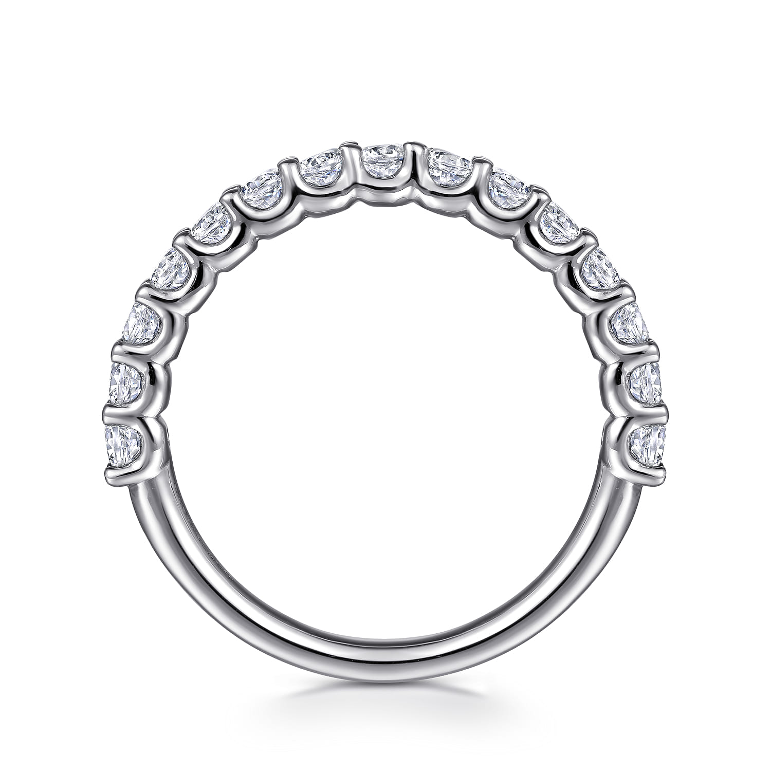 14K White Gold Diamond Matching Wedding Band - 0.64 ct - Shot 2