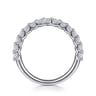 14K White Gold Diamond Matching Wedding Band - 0.64 ct