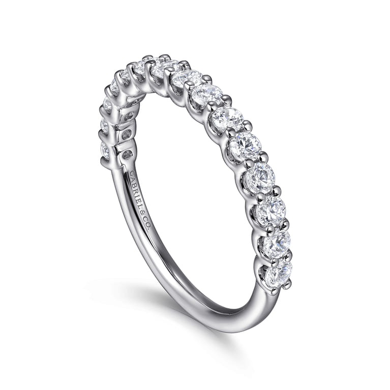 14K White Gold Diamond Matching Wedding Band - 0.64 ct - Shot 3