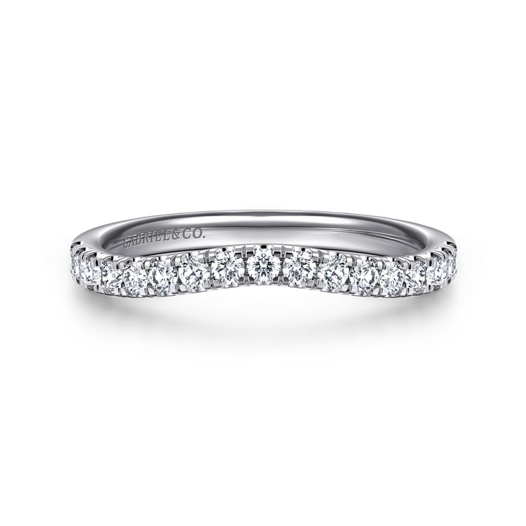 14K White Gold Diamond Matching Wedding Band - 0.3 ct - Shot 1