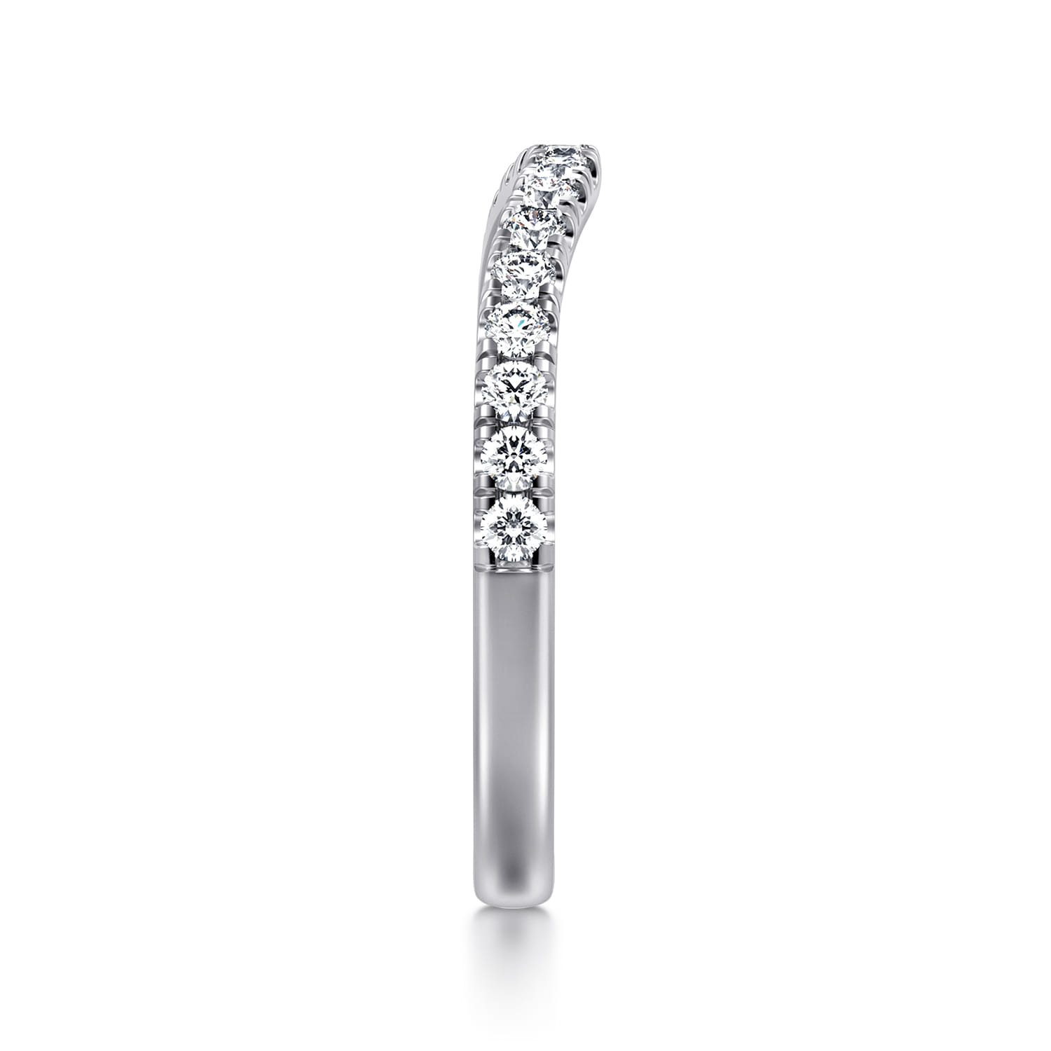 14K White Gold Diamond Matching Wedding Band - 0.3 ct - Shot 4