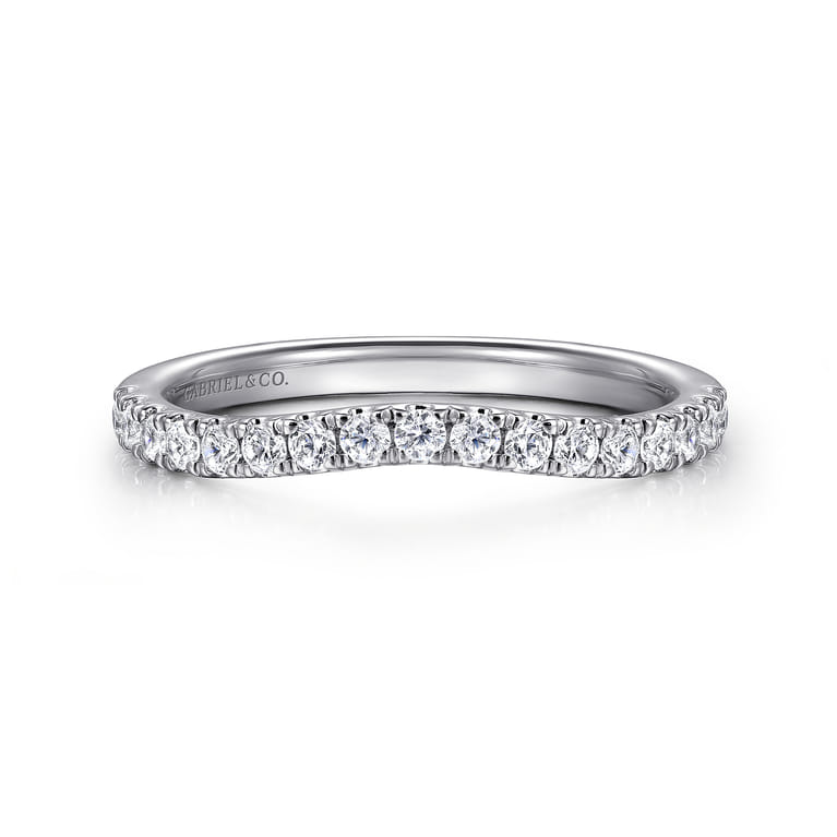 14K White Gold Diamond Matching Wedding Band - 0.3 ct - Shot 1