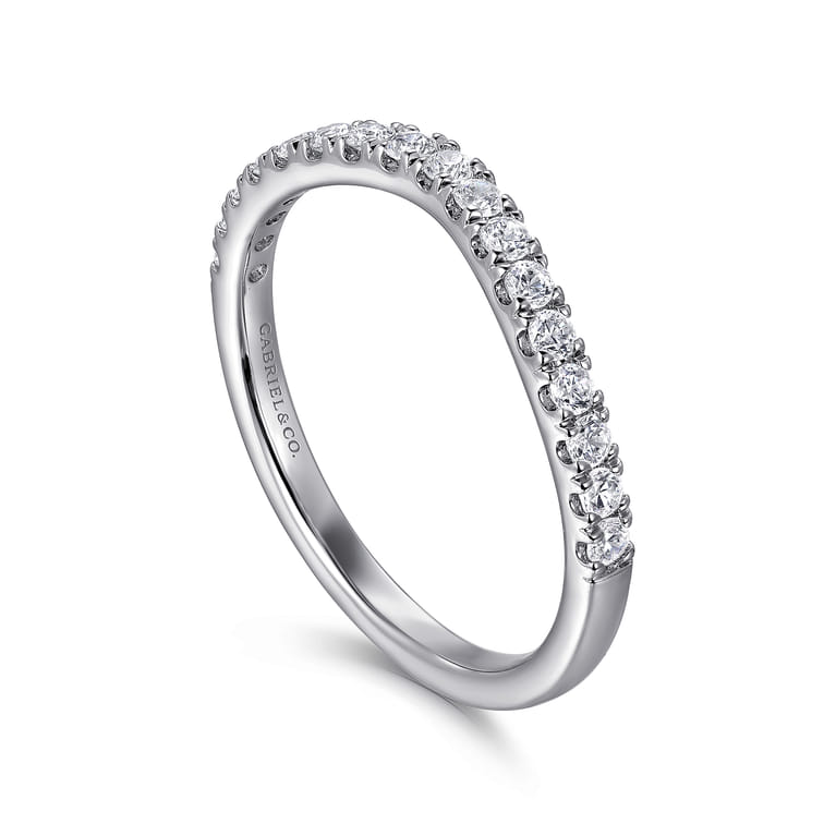 14K White Gold Diamond Matching Wedding Band - 0.3 ct - Shot 3