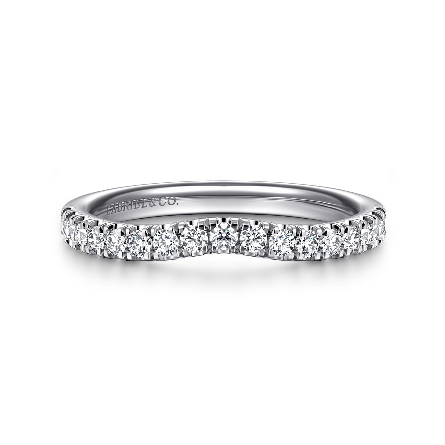 14K White Gold Diamond Matching Wedding Band - 0.3 ct - Shot 1