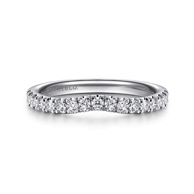 14K White Gold Diamond Matching Wedding Band - 0.3 ct - Shot 1