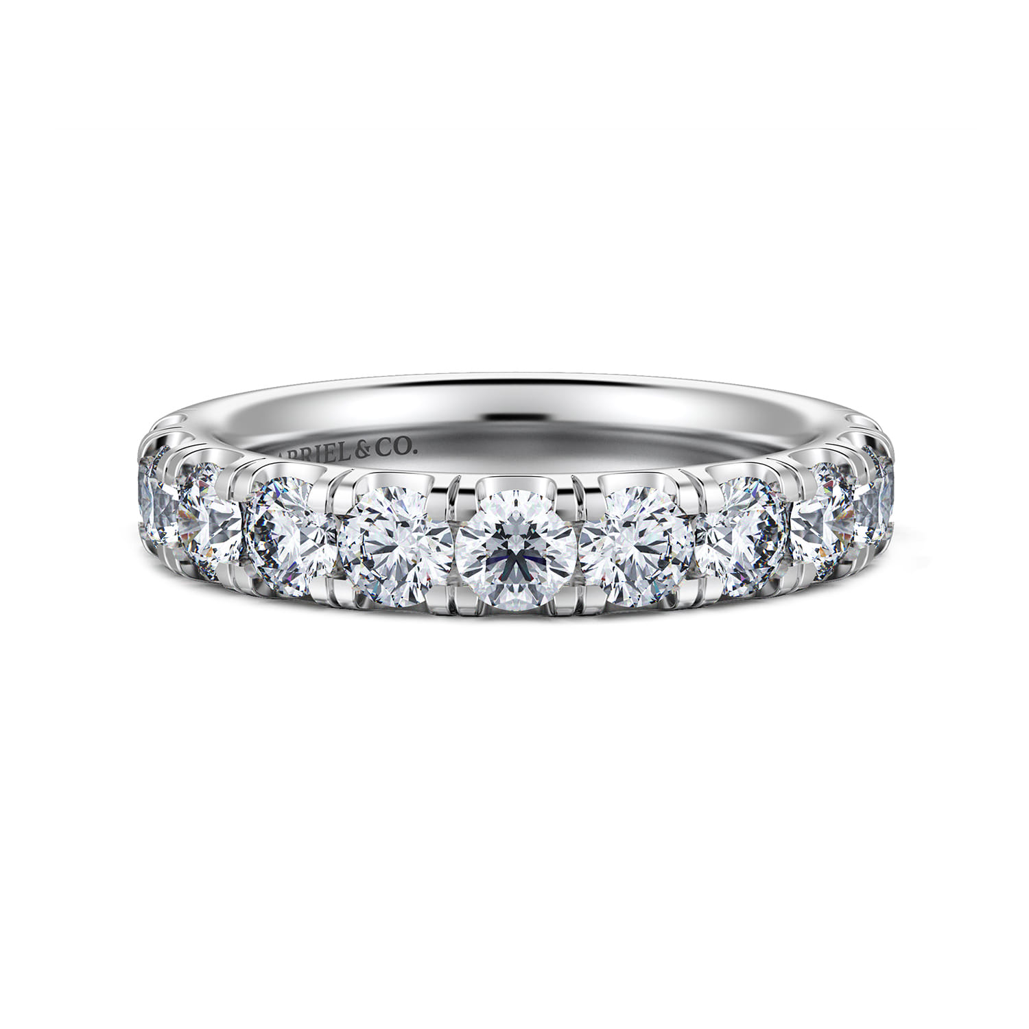 14K White Gold Diamond Matching Wedding Band - 1.42 ct - Shot 1