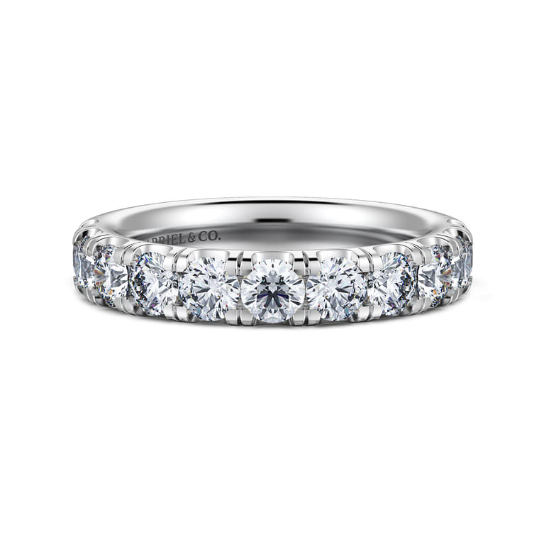 14K White Gold Diamond Matching Wedding Band - 1.42 ct - Shot 1