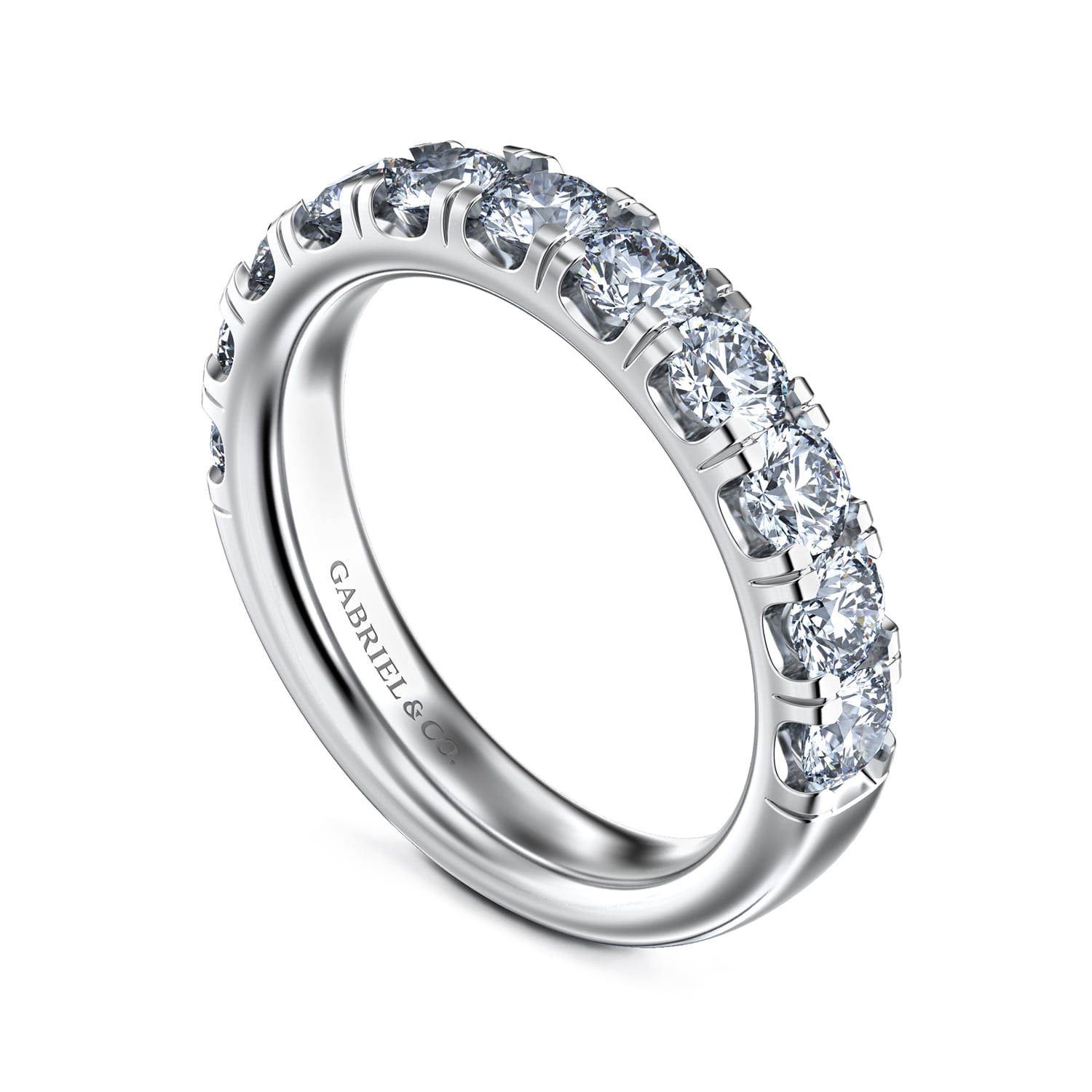14K White Gold Diamond Matching Wedding Band - 1.42 ct - Shot 3