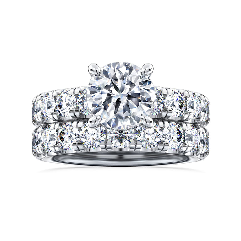 14K White Gold Diamond Matching Wedding Band - 1.42 ct - Shot 4