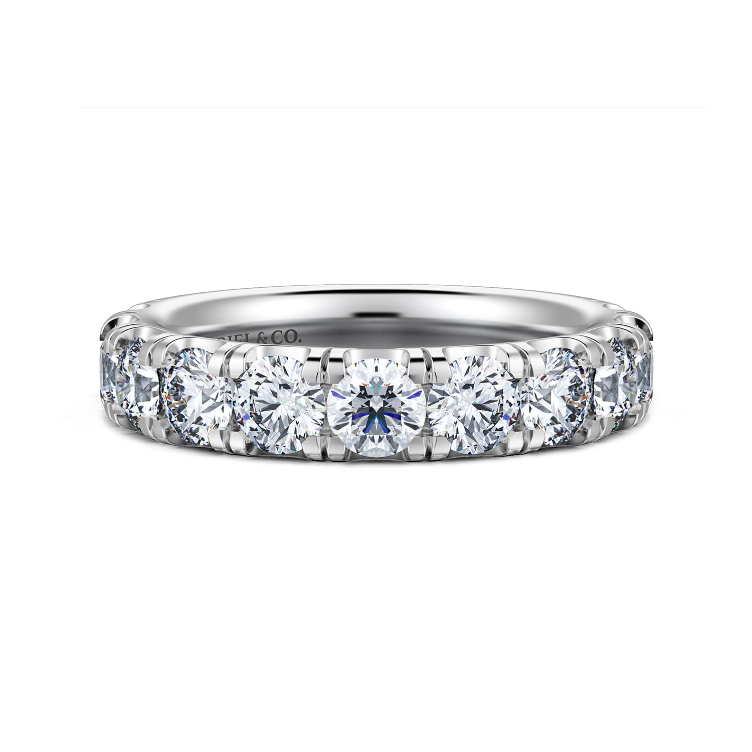 14K White Gold Diamond Matching Wedding Band - 1.95 ct - Shot 1