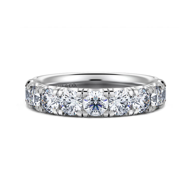 14K White Gold Diamond Matching Wedding Band - 1.95 ct - Shot 1