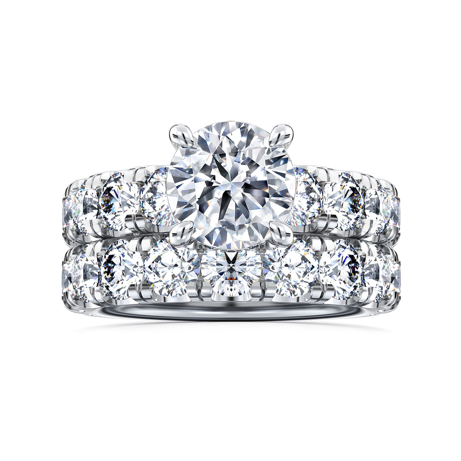 14K White Gold Diamond Matching Wedding Band - 1.95 ct - Shot 4