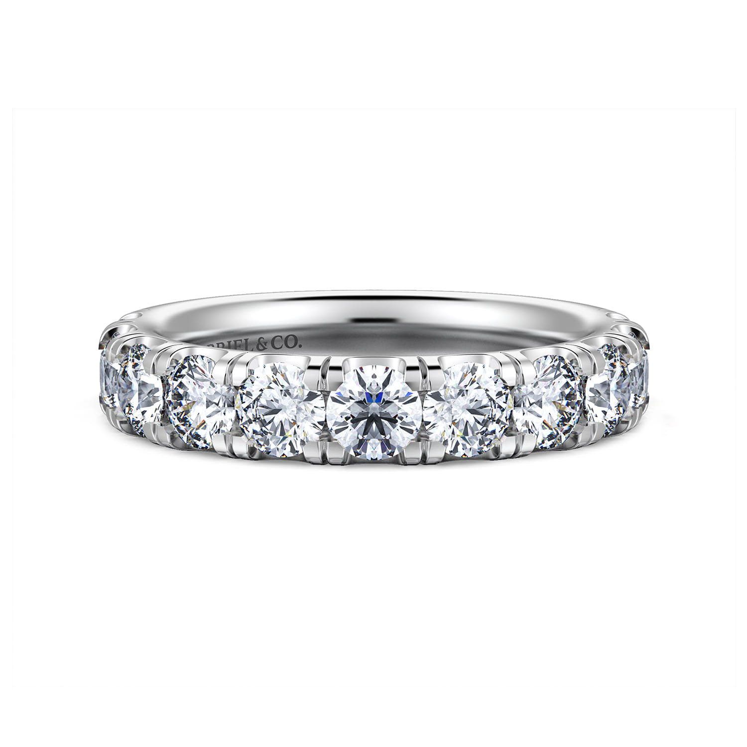 14K White Gold Diamond Matching Wedding Band - 1.67 ct - Shot 1