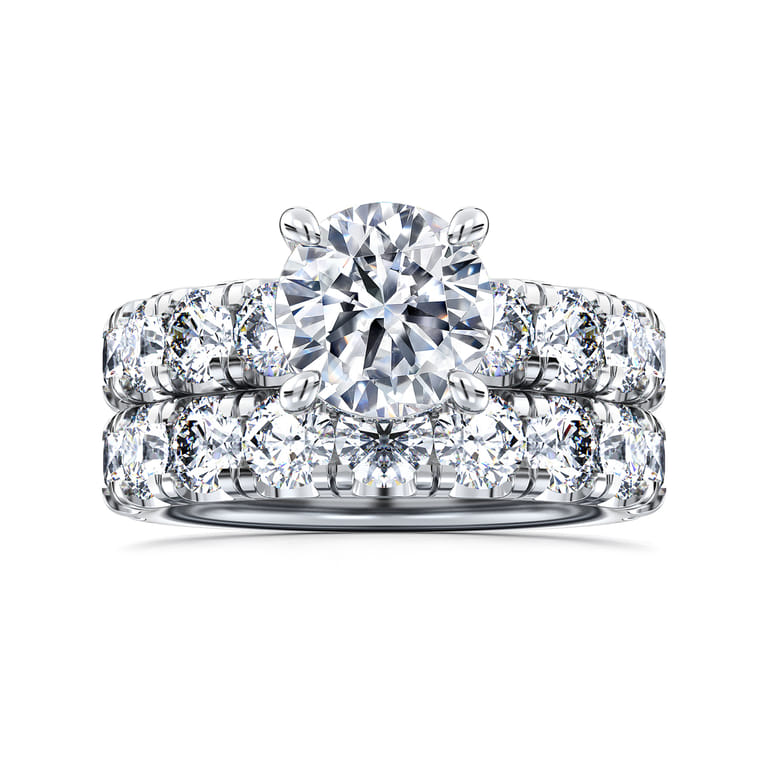 14K White Gold Diamond Matching Wedding Band - 1.67 ct - Shot 4