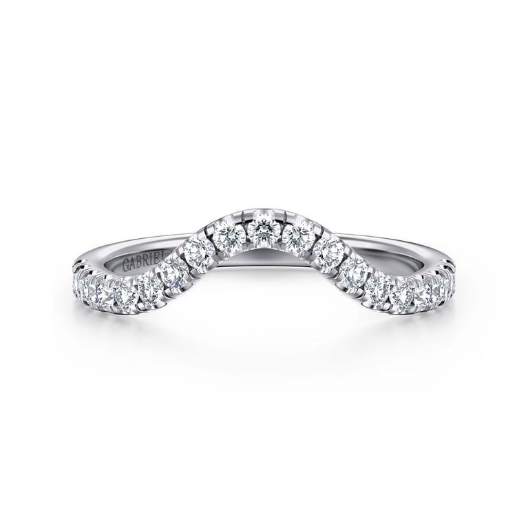 14K White Gold Diamond Matching Wedding Band - 0.3 ct - Shot 1
