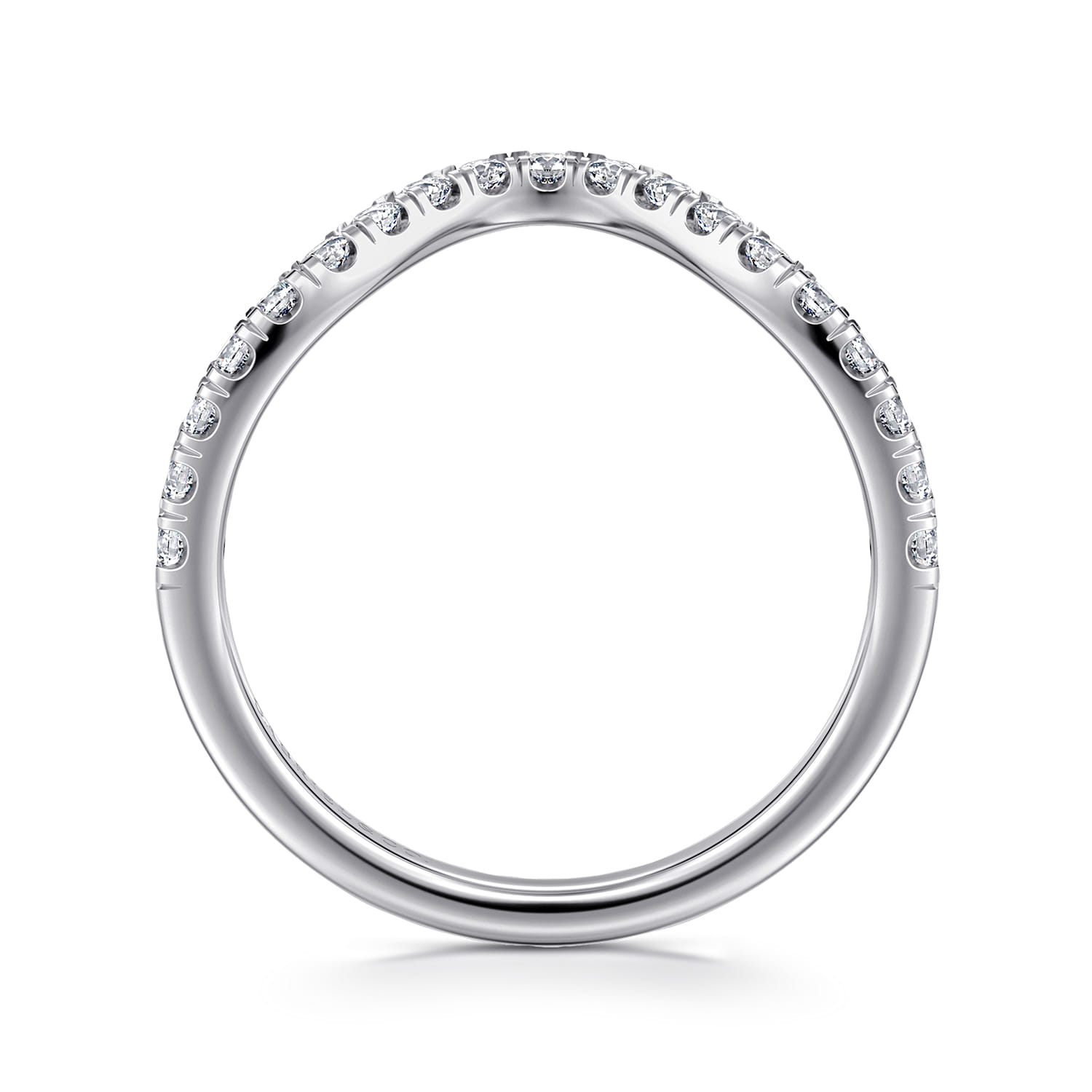 14K White Gold Diamond Matching Wedding Band - 0.3 ct - Shot 2
