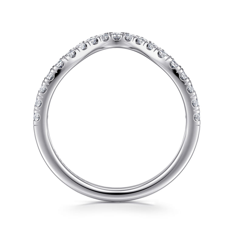 14K White Gold Diamond Matching Wedding Band - 0.3 ct - Shot 2