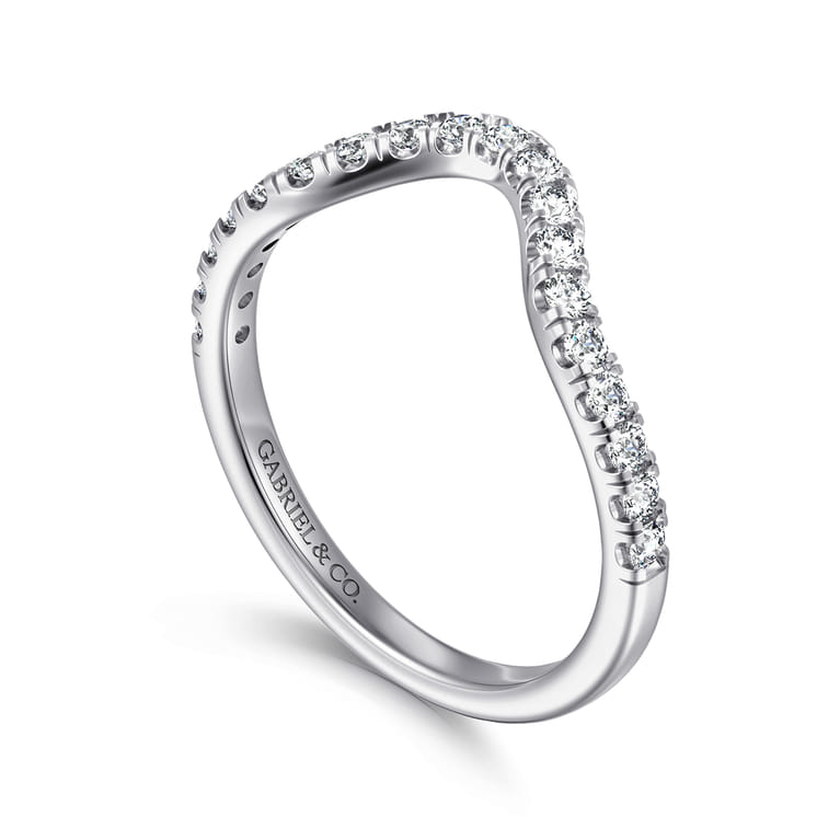 14K White Gold Diamond Matching Wedding Band - 0.3 ct - Shot 3