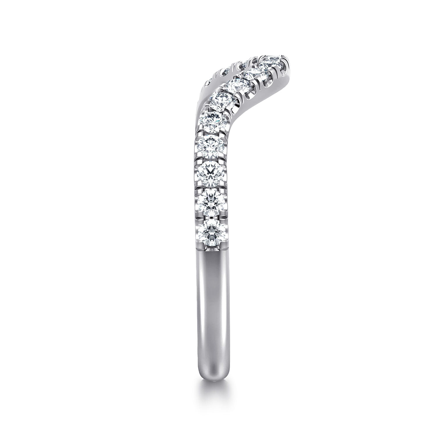 14K White Gold Diamond Matching Wedding Band - 0.3 ct - Shot 5
