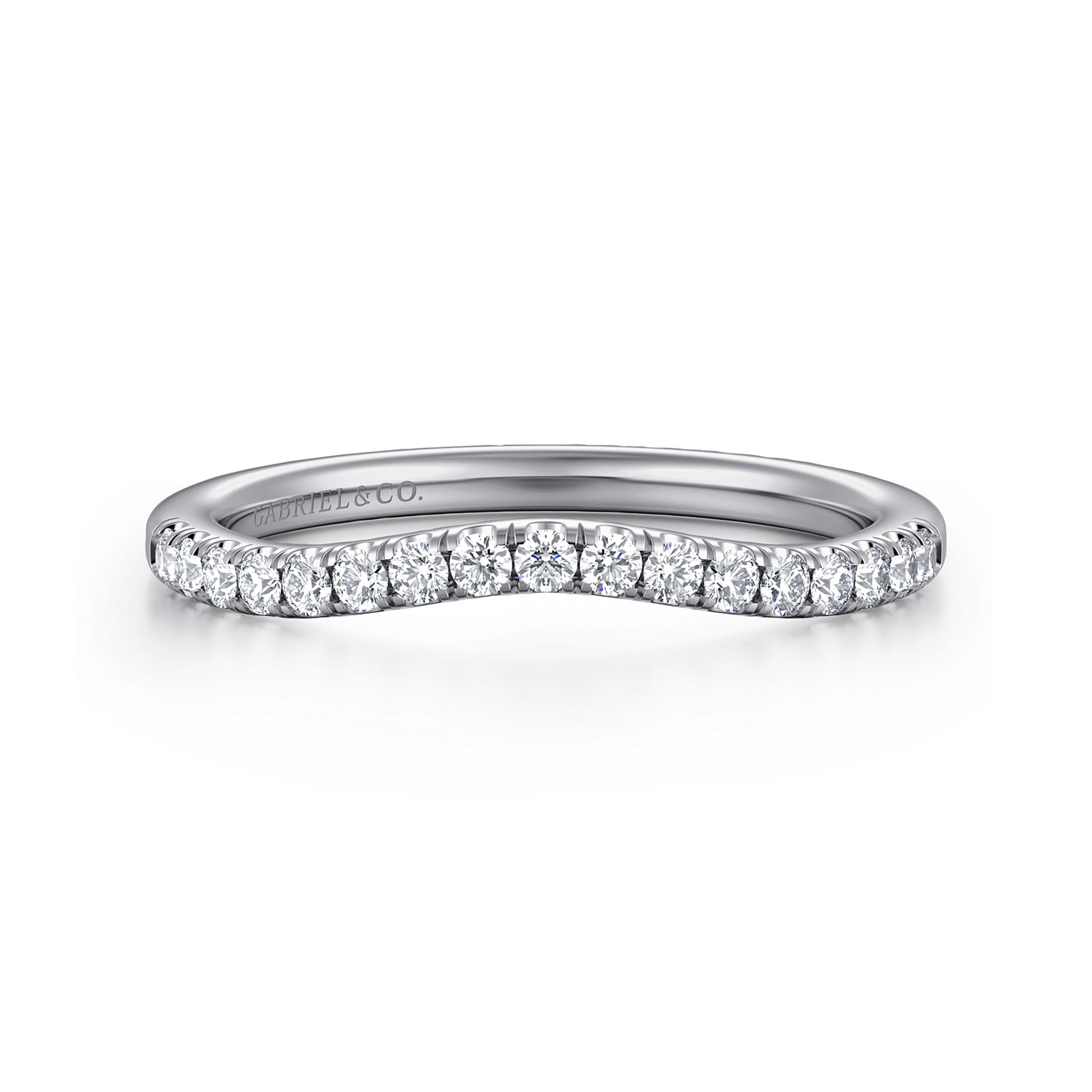 14K White Gold Diamond Matching Wedding Band - 0.21 ct - Shot 1