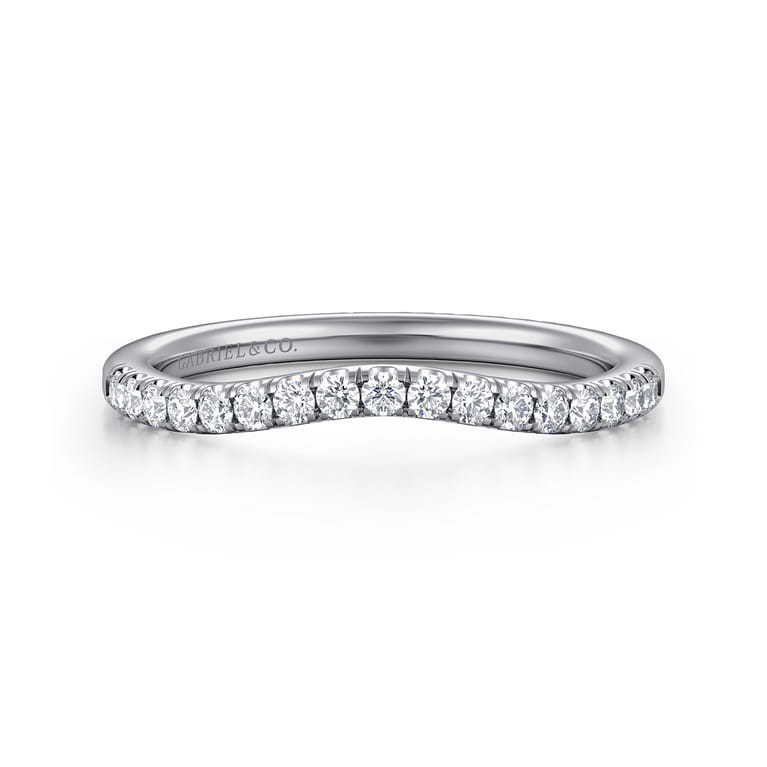 14K White Gold Diamond Matching Wedding Band - 0.21 ct - Shot 1