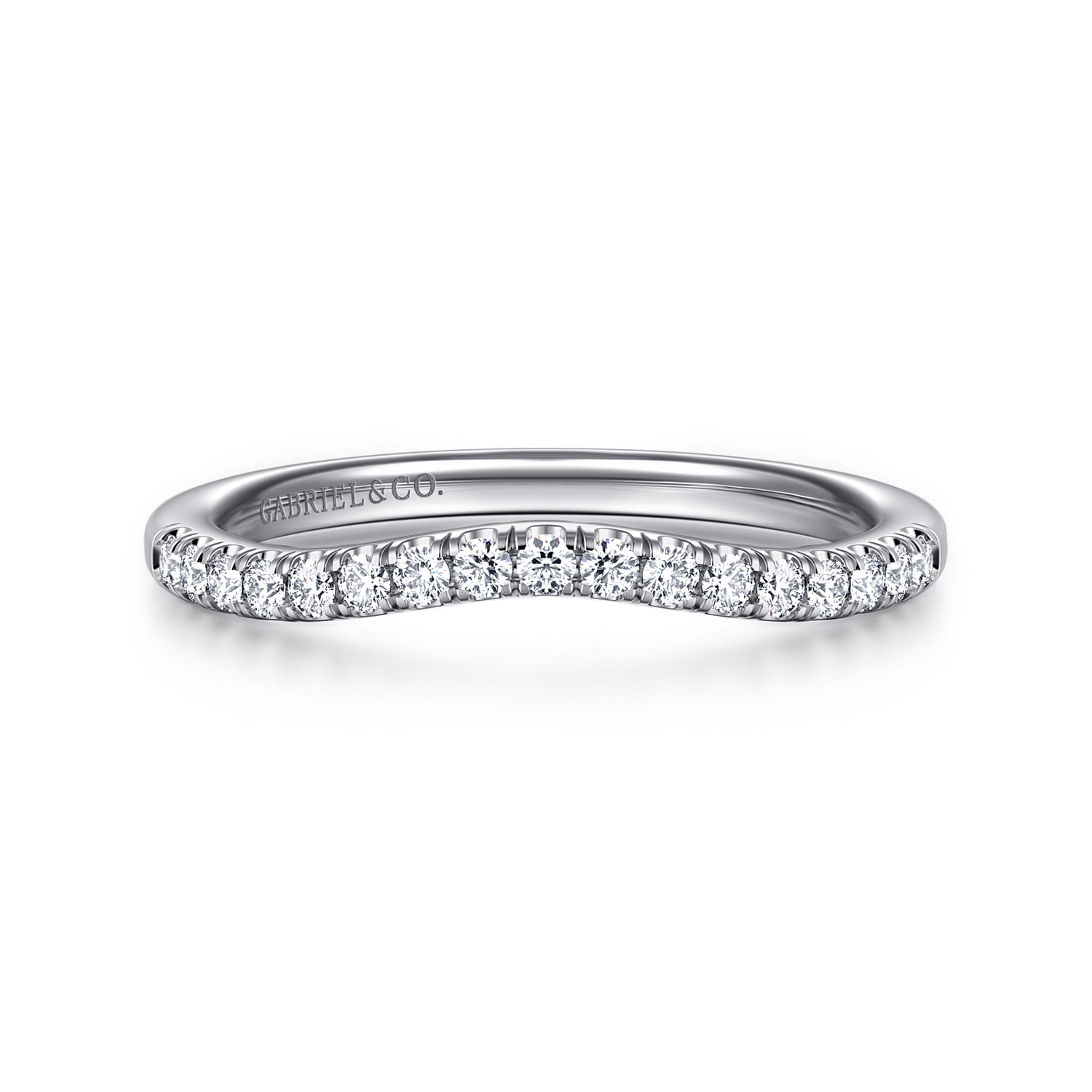 14K White Gold Diamond Matching Wedding Band - 0.21 ct - Shot 1