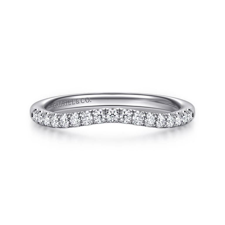 14K White Gold Diamond Matching Wedding Band - 0.21 ct - Shot 1