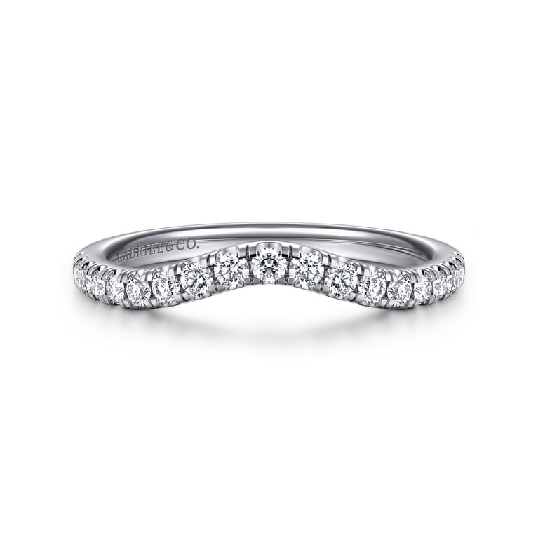 14K White Gold Diamond Matching Wedding Band - 0.3 ct - Shot 1