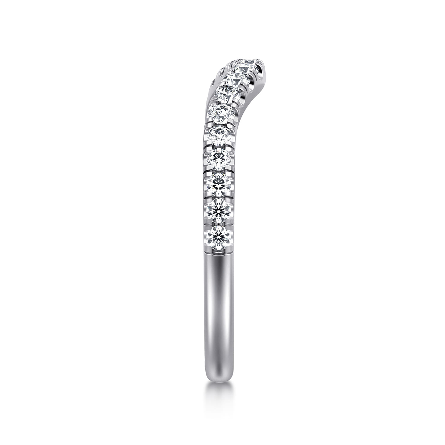 14K White Gold Diamond Matching Wedding Band - 0.3 ct - Shot 5